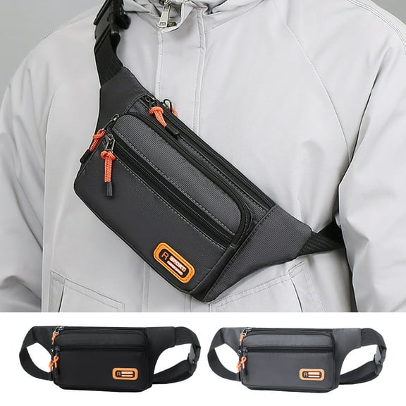 PPgejGEK Men's Chest Bag 30x4x14cm/11.8x1.5x5.5in Adjustable Waist Pack Outdoor Sports Shoulder Messenger Bag No Pilling Waterproof for Gift