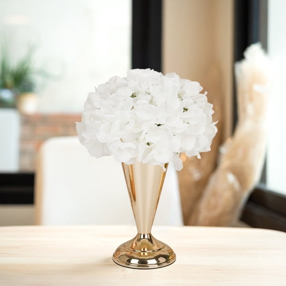 WWG Metal Trophy Vase Iron Art Flower Bouquet Holder 4.7x4.7x9.8 Inch Wedding Table Centerpiece Decoration Props for Hotel Desktop Home Decor Gold Silver