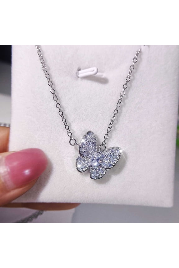 Necklaces for Women Women Fashion Flash Inlaid Zircon Geometric Zircon Type Pendant Necklace for Valentine's Day Mother's Day Christmas Birthday Gifts Tax Free Weekend