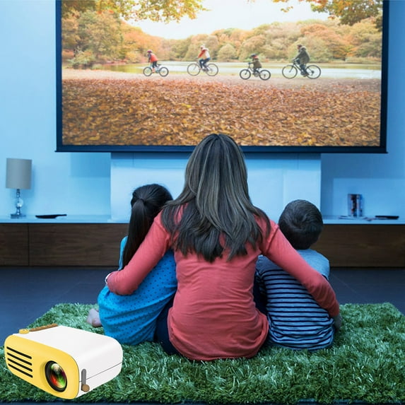 PPgejGEK New Mini Projector Household LED Portable Projector Parent-child Gift Projector Can Read U Disk, Mobile Hard Disk,-card, AV Cable, DVD, Set-top Box, Etc