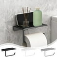 thumbnail image 1 of PPgejGEK No-Drill Bathroom Tissue Holder Adhesive Wall-Mounted Toilet Paper Roll Storage Rack Organizer 9.8x4.7x0.79in, 1 of 9