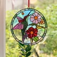 thumbnail image 1 of PPgejGEK One Day Hummingbird Stained Glass Window Pendant, Sun Catcher Hanging Decor with Chain for Living Room Kitchen Window Decoration, 1 of 6