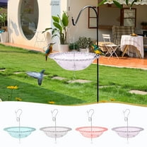 PPgejGEK Outdoor Bird Bath and Feeder, Hanging Garden Decoration with Windproof Rain Cover, Attract Wild Birds for Courtyard Patio Balcony