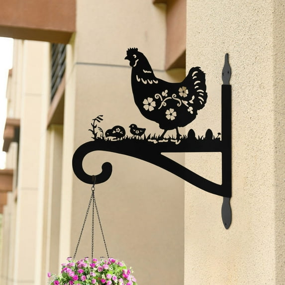 WWG Outdoor Metal Hanging Hook for Garden Balcony, Wrought Iron Plant Hanger Bracket for Chandelier Flower Basket Bird Cage, Decorative Suspension Hook for Porch Patio Courtyard, 13.42 Oz