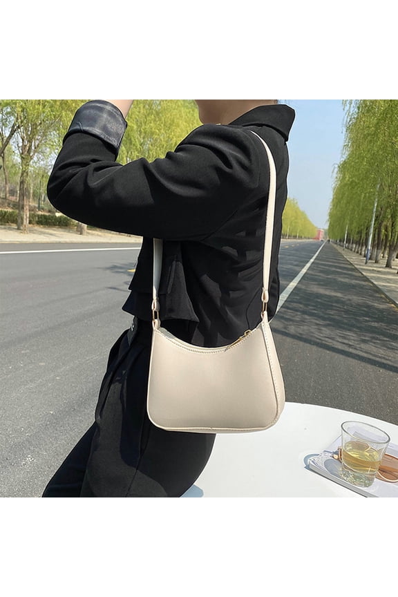 PU Leather Medium Shoulder Bag Handbag Messenger Purse for Women Office Work Tote Crossbody White Khaki Black Green Brown Pink 7.87x5.91x2.55in