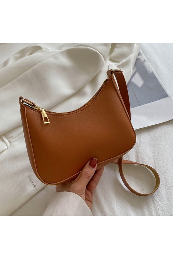 PU Leather Medium Shoulder Bag Handbag Messenger Purse for Women Office Work Tote Crossbody White Khaki Black Green Brown Pink 7.87x5.91x2.55in