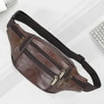 thumbnail image 1 of PPgejGEK PU Leather Waist Pack Large Capacity Sports Fanny Pack for Men Women Adjustable Belt Cell Phone Crossbody Chest Bag Travel Black Coffee Brown, 1 of 6