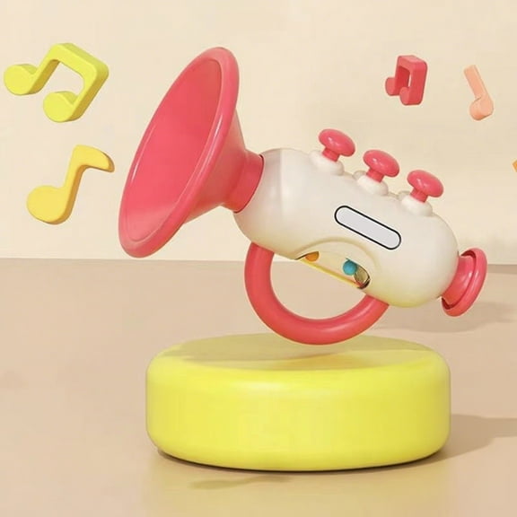 PPgejGEK Pink Children's Blowing Horn Toy, ABS Plastic Instrument for Music Play, Lung Function Enhancement and Sensory Training