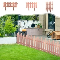 PPgejGEK Plastic Garden Fence Picket Edging for Lawns Flowerbeds Plant Borders with Ground Stakes Decorative Yard Brown Material Easy Setup
