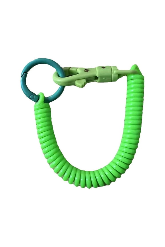 Plastic Spring Rope Key Chain Telescopic Lanyard for Phone Keys Bag Purse Anti-Loss Stretchable Accessory 20cm Extended