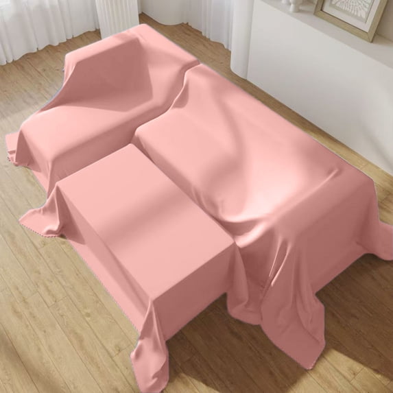 PPgejGEK Polyester Furniture Dust Cover Protective Sofa Blanket 78.7x94.4 Inches Pink Stretchable Dustproof
