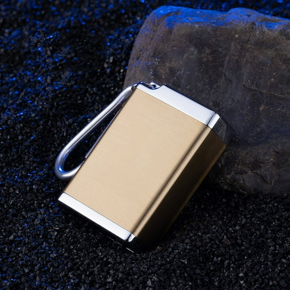 PPgejGEK Portable Ashtray with Lid Metal Keychain Leak proof Mini Trash Can for Outdoor Camping 56x38x18 mm/2.2x1.5x0.71 inch Aluminum Alloy