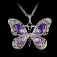 thumbnail image 1 of PPgejGEK Purple Butterfly Pendant Necklace Color Dripping Oil Jewelry Sweater Accessory, 1 of 4