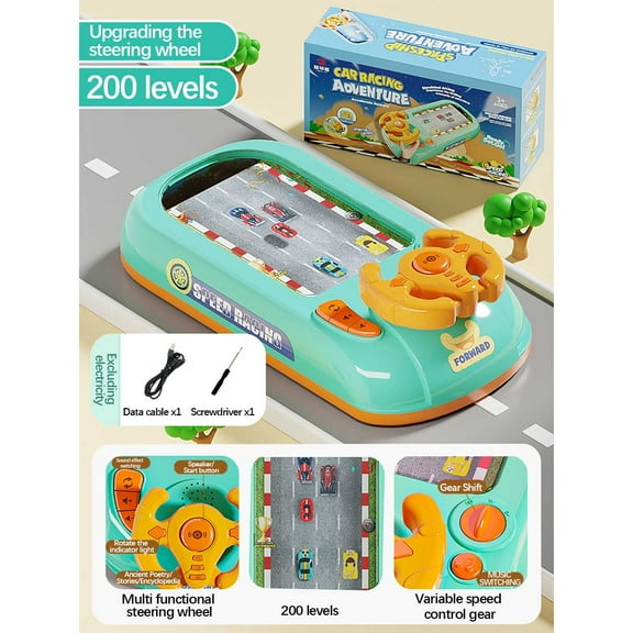PPgejGEK Racing Adventure Car Steering Wheel Toys Interactive Simulation Racing Toys Kids Driving Simulator Festival Gift for Kids
