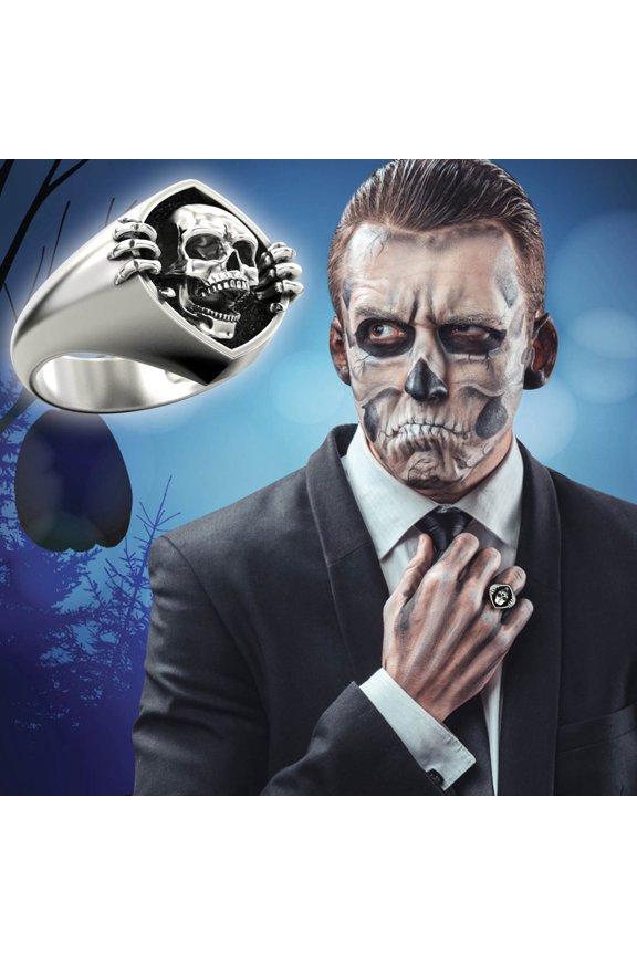 Ring for Women Halloween Alloy Fashion Black Vintage Punk Skull for Valentine's Day Mother's Day Christmas Birthday Gifts