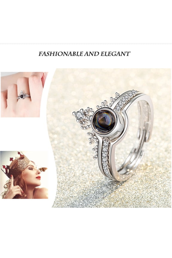 Rings for Women 520 I You Projection Two-in-one 100 Languages Men and Women Couple Rings for Valentine's Day Mother's Day Christmas Birthday Gifts Sales