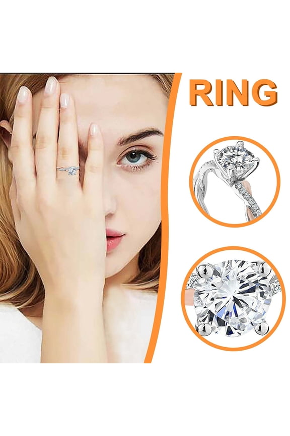 Rings for Women Fashion ol women's two color claw set round zircon engagement for Valentine's Day Mother's Day Christmas Birthday Gifts Tax Free Weekend
