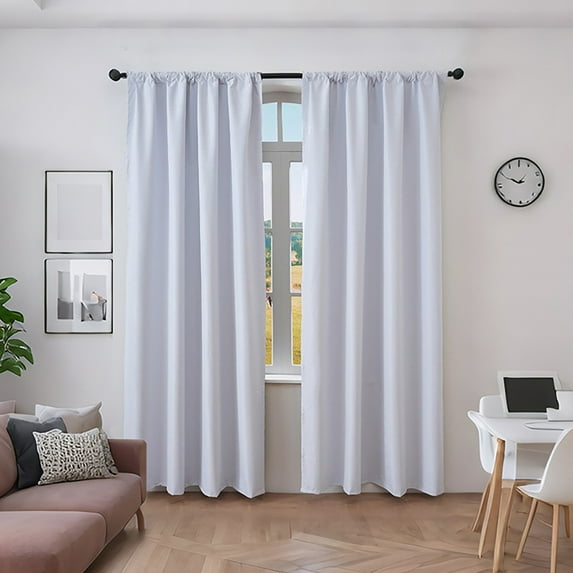PPgejGEK Set of 2 Full Blackout Curtain Panels Thermal Insulating Bedroom Window Drapes 52x102 Inches