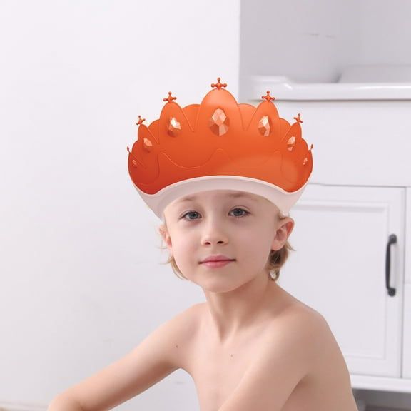 PPgejGEK Shower Shield Visor Hat for Kids Eye and Ear Protection 0-9 Years Old Children Bath Time Cute Shape Design Pink Blue Yellow Orange 44.5-64cm/17.51-25.19in