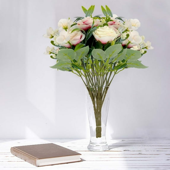 PPgejGEK Simulated Camellia Rose Artificial Flowers for Home Decoration, Vase Flower Arrangement Outdoor Wedding Props, Silk Fake Flowers for Table Centerpiece