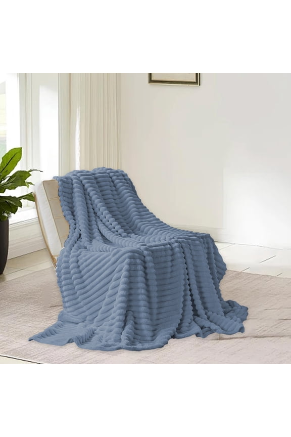 Soft and Thick Double Layer Raschel Blanket, Winter Warming Throw for Bed and Sofa, Lightweight and Cozy, 27.55"x39.37", Multiple Colors, Machine Washable, Perfect for Nap and Lounge