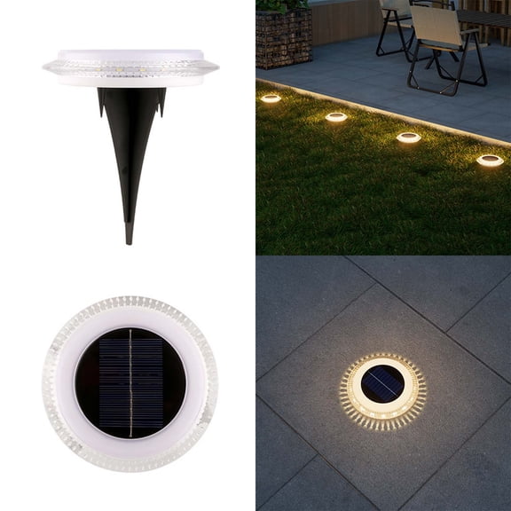 WWG 4 Pcs Solar Powered Garden Spike Lights, Waterproof Buried LED Landscape Lights for Yard Pathway, Outdoor Ground Lighting for Garden Patio, Auto On/Off
