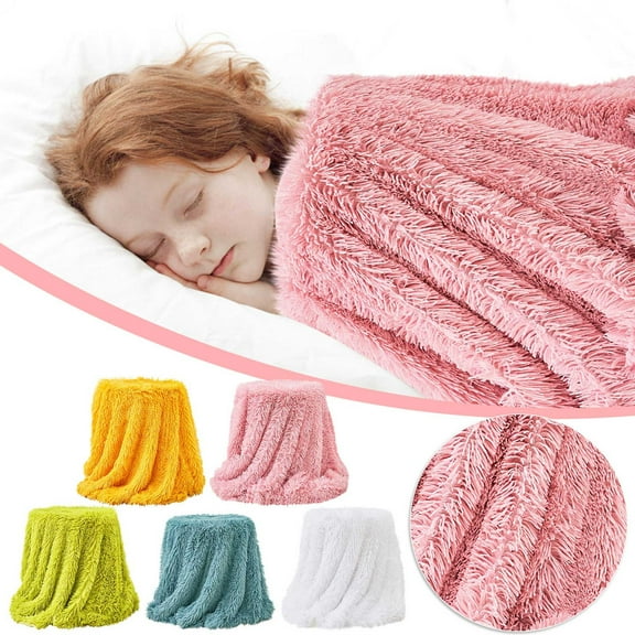 PPgejGEK Solid Color Blanket 80x120cm/31.5x47.24in, Plush Faux Mink Throw for Sofa Bed, Soft Cozy Warm Blanket for Living Room, Machine Washable
