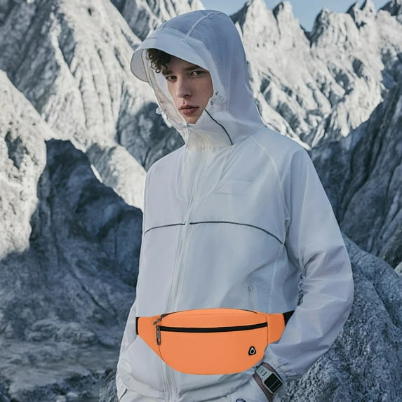 PPgejGEK Sports Outdoor Waist Pack, Mens Womens Solid Color Large Capacity Cycling Chest Bag, 33x15x8cm/12.99x5.91x3.15in, Waterproof, for Phone Wallet, Unisex, with Keychain Hook