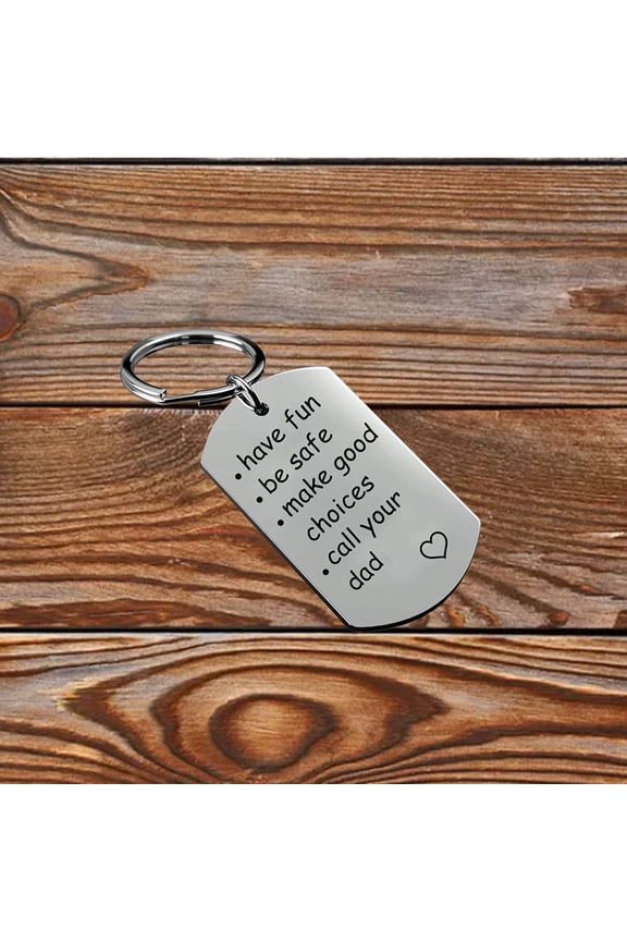 WWG Stainless Steel Be Safe Make Good Choices Keychain, Personalized Gift for Grandma Grandpa, Style A