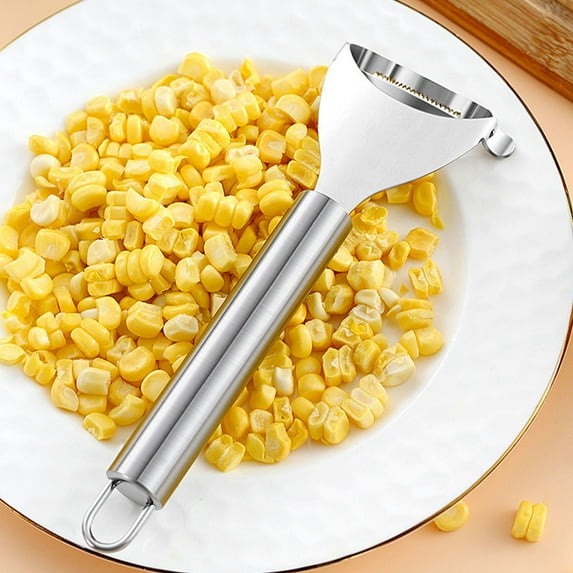 PPgejGEK Stainless Steel Corn Kernel Remover Tool Serrated Blade Easy Grip Handle Dishwasher Safe Kitchen Tool 7.87x3.94x1.57in