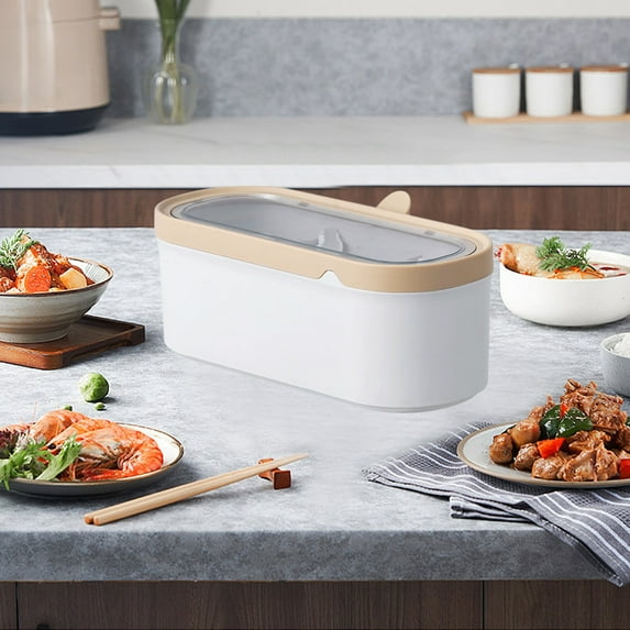 PPgejGEK Standing Lid Seasoning Jar Glass Shaker Kitchen Spice Container Household Oil Pot MSG Box with Spoon 8.85x4.72x3.74 Inches Food Grade Plastic 3 Compartments