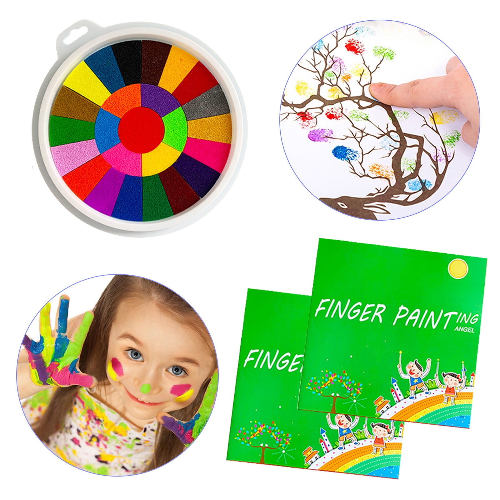 PPgejGEK Stocking Stuffers for Kids Funny Finger Painting Kit Finger Drawing Toys 40 Page Drawing Book Finger Paints Christmas Gifts 10ml up to 45% off