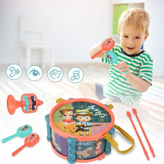 PPgejGEK Stocking Stuffers for Kids Children Drum Toys Toddler Musical Instruments Shakers Percussion Tambourine Set up to 30% off