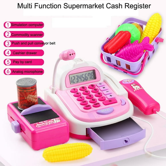 PPgejGEK Stocking Stuffers for Kids Pretend Play Electronic Cash Money Toy Realistic Actions & Sounds with Mic Reduced Price