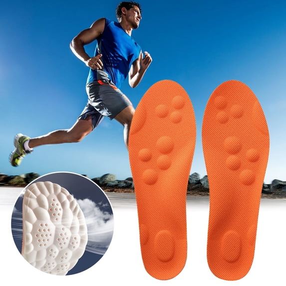 WWG Super Soft Insoles 4D Arch Support Massage Gel Thickened for Men Women Shock Absorbing Sweat Absorbing No Fatigue Long Standing