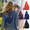 thumbnail image 1 of PPgejGEK Travel Fashionable Chest Bag For Women Large Capacity Fabric Waterproofing Sling Bag Convenient Crossbody Front Pack with Multiple Pockets for Daily Use, 1 of 9