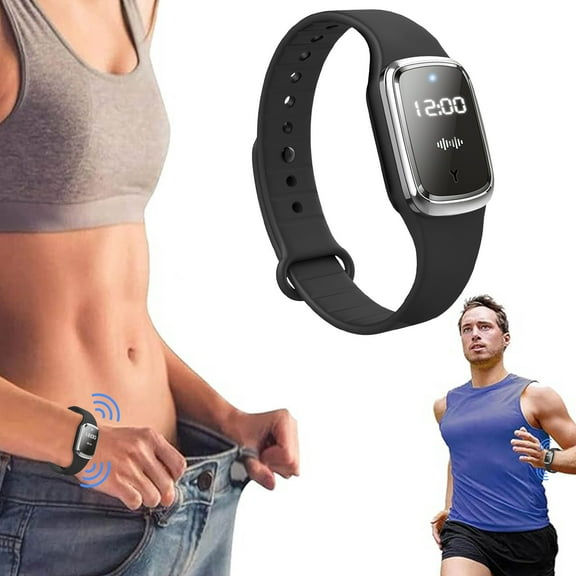 PPgejGEK Ultrasound Fitness Bracelet Sports Wristbands Slender Figure Bracelet Electronic Wristbands with Clock USB Rechargeable Holiday