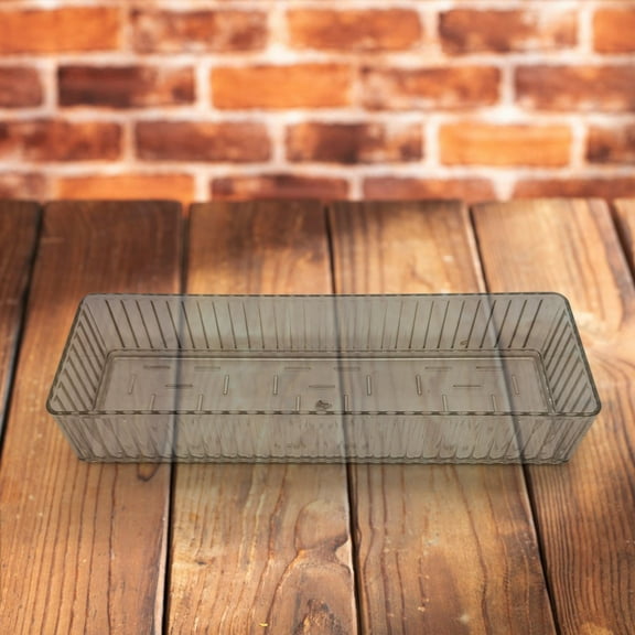 WWG Under Table Drawer Organizer, Clear Plastic Divider Storage Box for Kitchen Bathroom or Office, Stackable Design