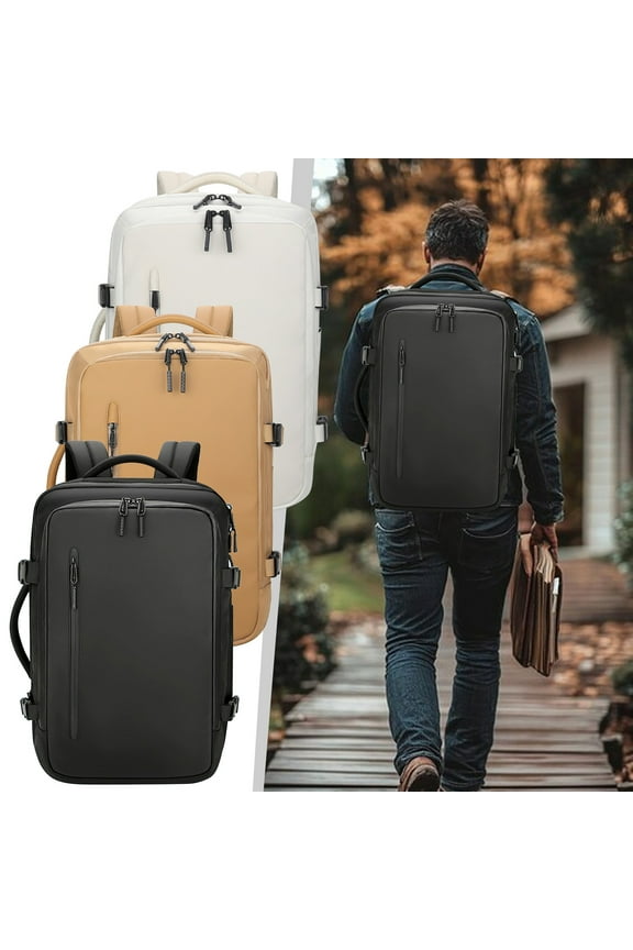 Vacuum Compression Backpack Expandable Business Travel Bag with Laptop Compartment 46x30x17cm 18.11x11.81x6.69in Large Capacity Waterproof Computer Bag