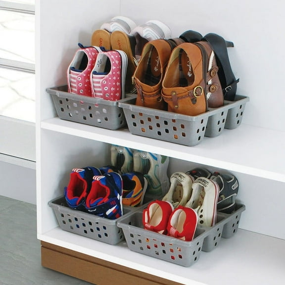 PPgejGEK Vertical Shoe Rack with Storage Boxes, 6-Tier Plastic Shoe Organizer Shelf for Entryway, Space Saving Shoe Storage Solution for Closet Hallway, 40x20x60 cm/15.7x7.9x23.6 in