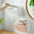 thumbnail image 1 of PPgejGEK Wall Mounted Bathroom Storage Box with Dispenser for Napkins Sanitary Pads White Pink 15.5x9x15.5cm 6.1x3.54x6.1in Plastic Organizer 2 Compartments No Drill, 1 of 9