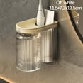 thumbnail image 1 of PPgejGEK Wall Mounted Toothbrush Cup Holder, No Drill Bathroom Storage Rack with Drainage, 11.5x7.2x12.4cm / 4.53x2.83x4.88in, for Brushes and Cups, 1 of 4