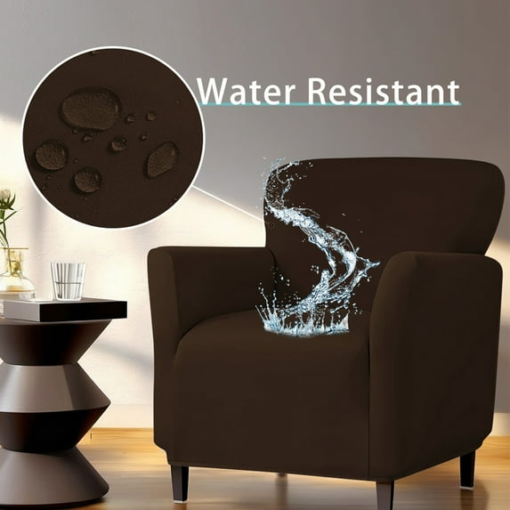 PPgejGEK Waterproof Milk Silk Sofa Cover Elastic Solid Color Chair Slipcover Non Slip Easy Care Pet & Kid Friendly Single Seat Protector Home Decor 35.43x27.56 Inch