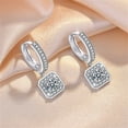 thumbnail image 1 of PPgejGEK Women Earrings Block-Shaped Fulling Cubic-Zirconia Earrings Fashion Shining Wonderful Graduation Gift up to 65% off, 1 of 7