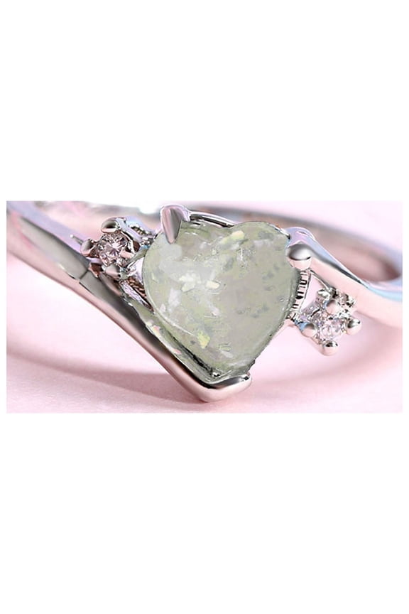 Women Rings 1 Piece Of Opal for Women Opal White Stone Hand Rrnament Promise Elegant Lady for Valentine's Day Mother's Day Christmas Birthday Gifts 50% off Clear