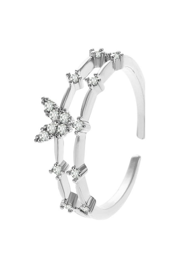 Women Rings Fashion Cool and Mysterious Cubic-Zirconia Outer Spins Wonderful Gift for Valentine's Day Mother's Day Christmas Birthday Gifts 50% off Clear