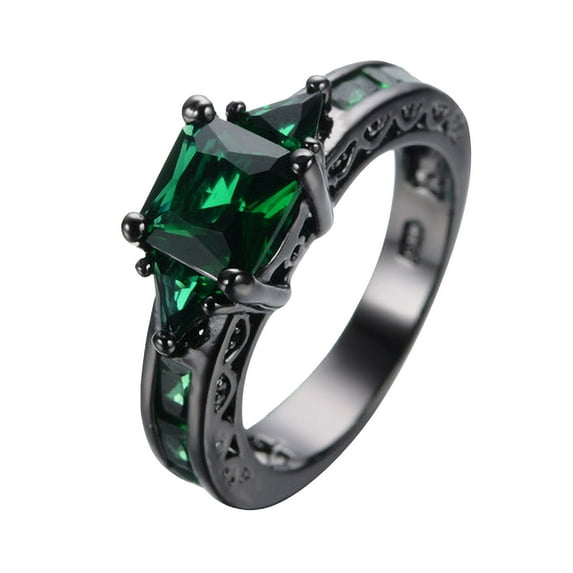PPgejGEK Women Rings Gorgeous Black Copper Alloy Inlaid with Zircons In Various Colors for Valentine's Day Mother's Day Christmas Birthday Gifts Holiday Savings