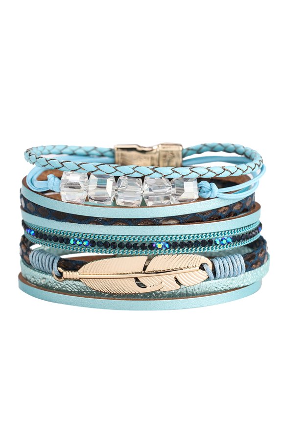 Women's Bracelets Women's Feather Wrap Bracelet Crystal Bracelet Jewelry Bohemian Gift for Valentine's Day Mother's Day Christmas Birthday Gifts