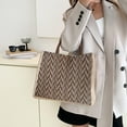 thumbnail image 1 of PPgejGEK Women's Fashion Casual Polyester Shoulder Bag Tote 34x30x15 cm/13.39x11.81x5.91 in Large Capacity Striped Handbag Messenger Purse Black Blue Red Brown Green Yellow, 1 of 6