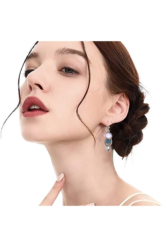 Womens Earrings Fashion Crystal Opal Tears Drop Earring Oval Quartz Bohemian style